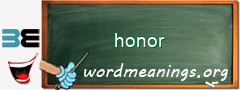 WordMeaning blackboard for honor